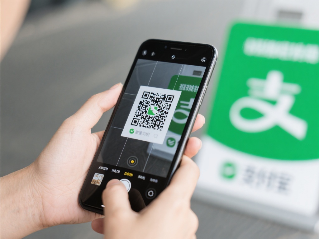 打开扫描工具：使用手机自带的相机功能或微信、支付宝